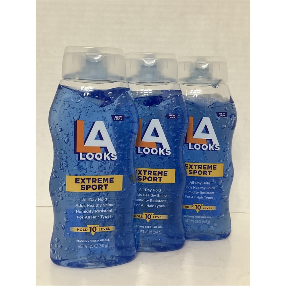 3 Pack La Looks Extreme Sport Alcohol free Hair Gel 20 Oz (567g) Fast Shipping
